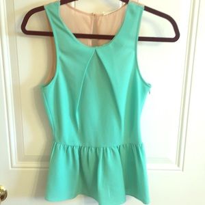 Turquoise peplum top